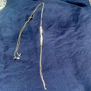 Lucky Brand, Silvertone lariat necklace